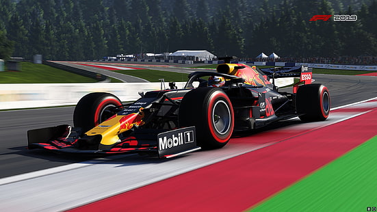  Video Game, F1 2019, Race Car, Red Bull RB15, HD wallpaper HD wallpaper