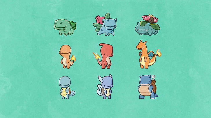 Pokemon Evolution illustration, Pokémon, entrées, minimalisme, jeux vidéo, Fond d'écran HD