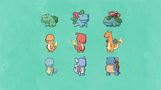 Pokemon Evolution illustration, Pokémon, entrées, minimalisme, jeux vidéo, Fond d'écran HD HD wallpaper