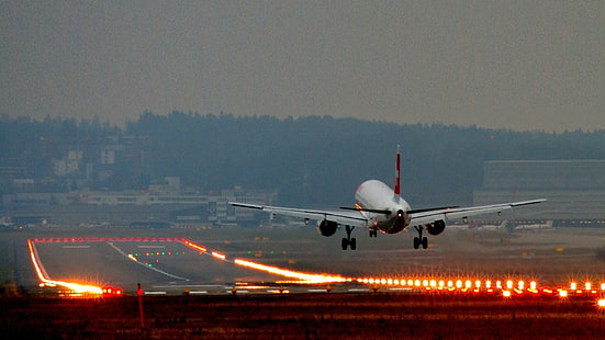 Flugzeug, Landung, Flughafen, Düsenjäger, HD-Hintergrundbild HD wallpaper