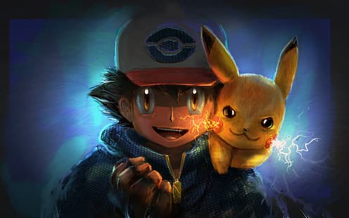 Pokémon, Pikachu, Ash Ketchum, karya penggemar, Wallpaper HD HD wallpaper
