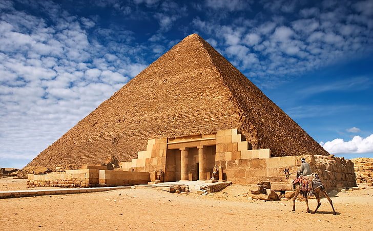 Египетска пирамида, кафява пирамидална структура, пътуване, Африка, пирамида, египетска, HD тапет