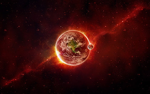 Red Earth Planets HD, kosmos, ziemia, czerwony, planety, Tapety HD HD wallpaper