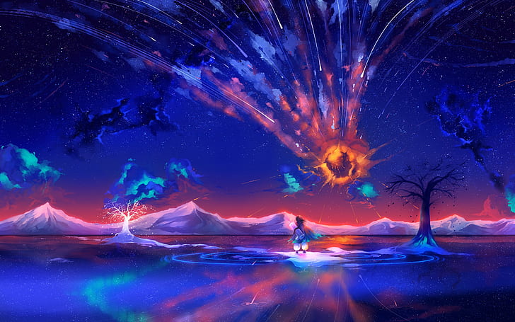 Anime, Nature, Explosion, anime, nature, explosion, HD wallpaper