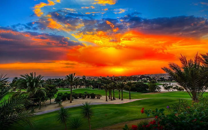 Sunset-Katameya Heights Golf und Tennis Resort-Hd Desktop-Hintergründe, HD-Hintergrundbild