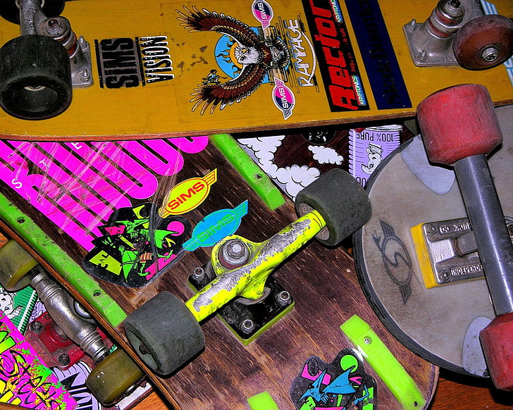 skateboard berbagai macam warna, Olahraga, Skateboard, Wallpaper HD