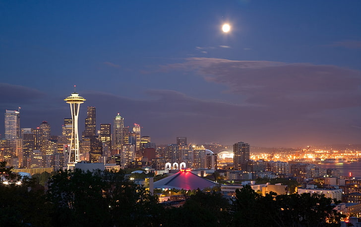 Seattle Washington, Space Needle, Seattle, paisajes urbanos, Seattle, paisaje urbano, Fondo de pantalla HD