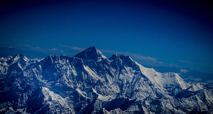 Vogelperspektive von Alpenbergen, Mount Everest, Mount Everest, Berg, Schnee, Berggipfel, Natur, europäische Alpen, Landschaft, draußen, Landschaften, Winter, HD-Hintergrundbild