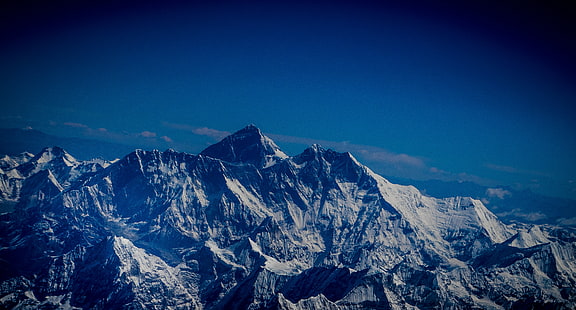 птичи поглед на Алпите планини, планина Еверест, планина Еверест, планина, сняг, планински връх, природа, европейски Алпи, пейзаж, на открито, живопис, зима, HD тапет HD wallpaper