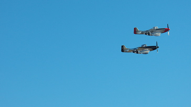 два сиви изтребителя, северноамерикански P-51 Mustang, Quick Silver, MONROE NC, военен самолет, превозно средство, самолет, HD тапет