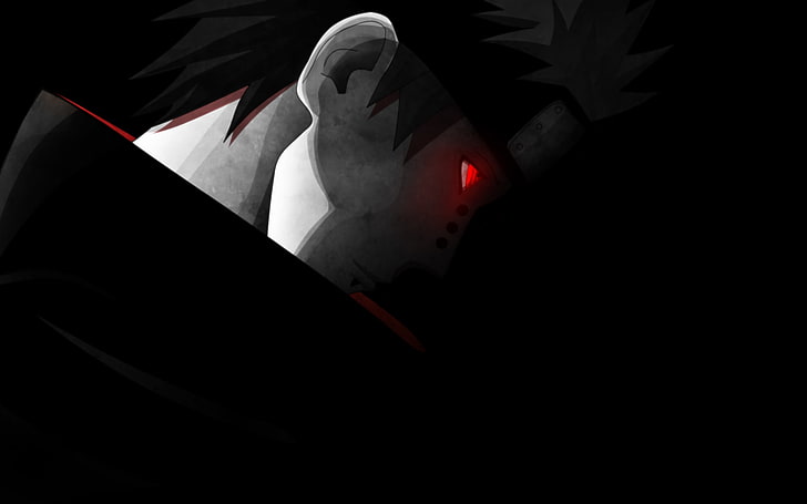 black haired male character, Naruto Shippuuden, Pein, Yahiko, glowing eyes, anime, red eyes, HD wallpaper