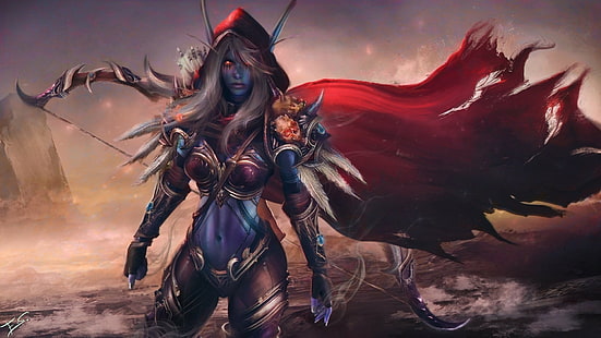 Warcraft, World Of Warcraft, Bow, Sylvanas Windrunner, Woman Warrior, Tapety HD HD wallpaper
