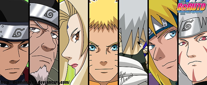 Anime, Naruto, Hashirama Senju, Hiruzen Sarutobi, Kakashi Hatake, Minato Namikaze, Naruto Uzumaki, Tobirama Senju, Tsunade (Naruto), HD wallpaper
