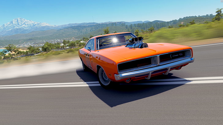 Dodge, Dodge Charger, 1969 Dodge Charger R / T, ładowarka, muscle cars, amerykańskie samochody, Forza Games, horizon, Forza horizon 3, General Lee, Tapety HD
