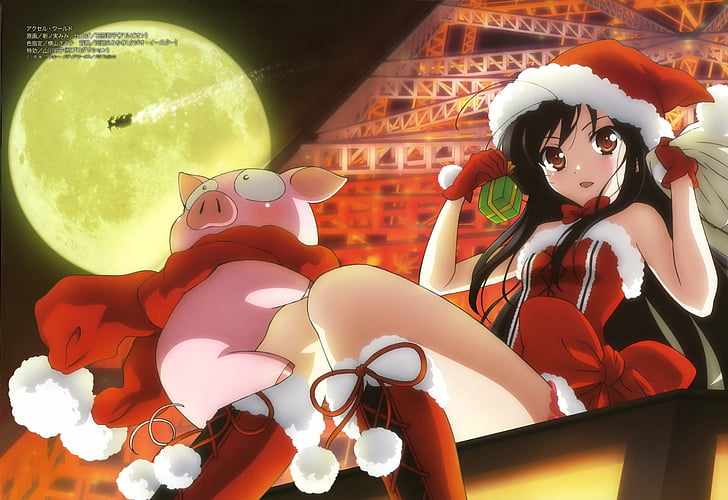 Anime, Accel World, Boże Narodzenie, Haruyuki Arita, Kuroyukihime (Accel World), Tapety HD