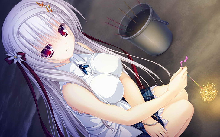 Mirage real water Moe anime beautiful HD wallpaper.., female gray haired anime character illustration, HD wallpaper