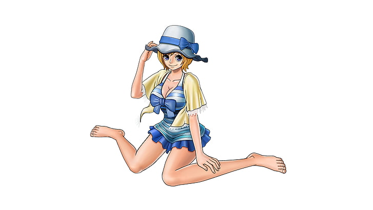 One Piece, аниме, белый фон, HD обои