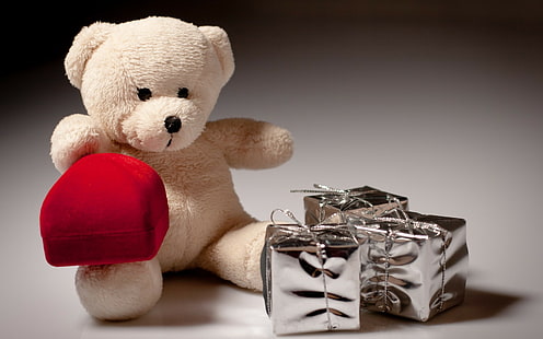 Valentinstag, Liebe, Herz, Herz, Bär, romantisch, Rosen, Geschenk, Liebe, Teddybär, Teddy, Valentinstag, HD-Hintergrundbild HD wallpaper