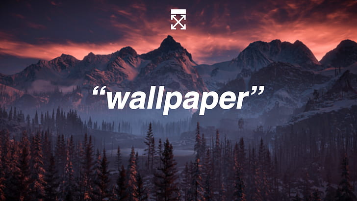 Off White, minimalismo, montanhas, HD papel de parede