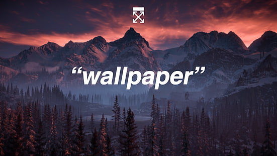  Off White, minimalism, mountains, HD wallpaper HD wallpaper