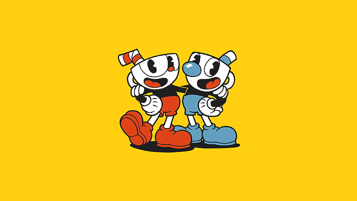 zwei rote und blaue Roboter Kostüm Wallpaper, Cuphead (Video Game), Videospiele, HD-Hintergrundbild