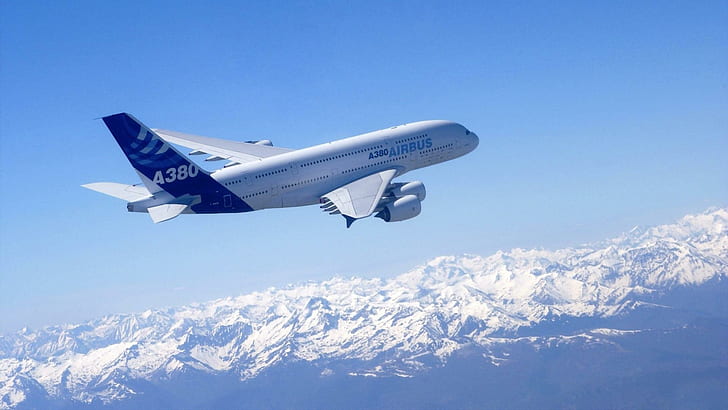 Airbus A380, beyaz 4380 uçak, uçak, 1920x1080, airbus, airbus a380, HD masaüstü duvar kağıdı