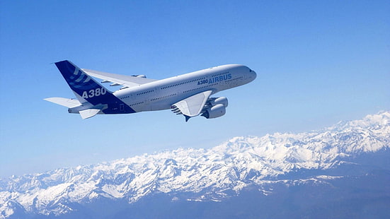 Airbus A380, белый 4380, самолет, самолет, 1920x1080, airbus, airbus a380, HD обои HD wallpaper