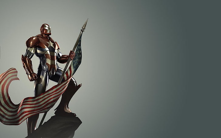 Ilustrasi bendera Amerika Serikat, Marvel Comics, Iron Patriot, Wallpaper HD