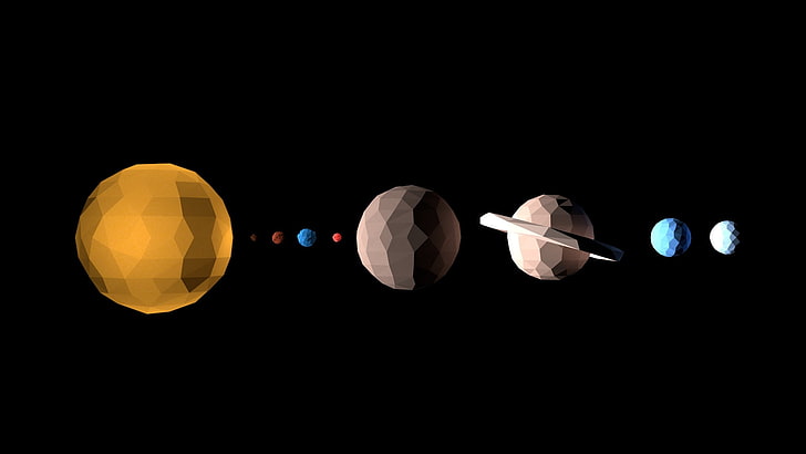 planetjusteringsillustration, rymd, planet, geometri, solsystem, figur, HD tapet