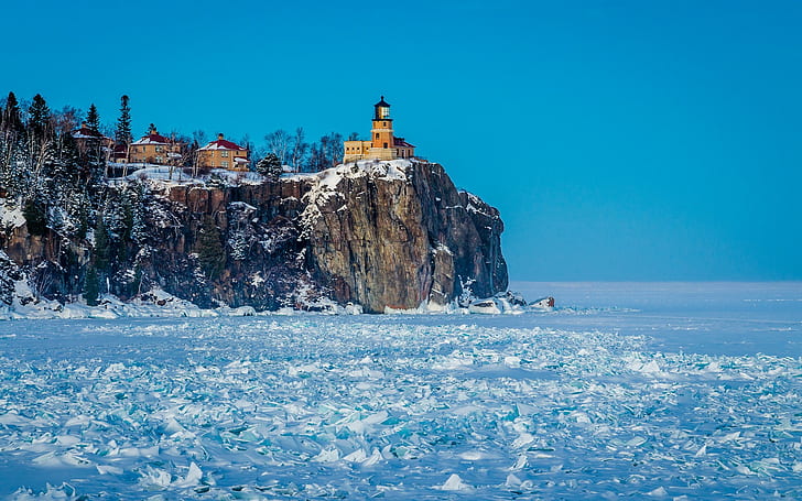 alam, fotografi, Split Rock Lighthouse, Lake Superior, Wallpaper HD
