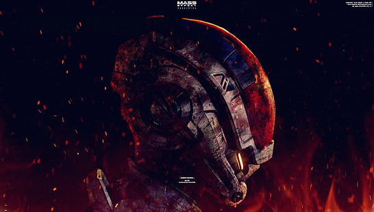 arte digital do capacete, Mass Effect, Mass Effect: Andromeda, Andromeda Initiative, HD papel de parede HD wallpaper
