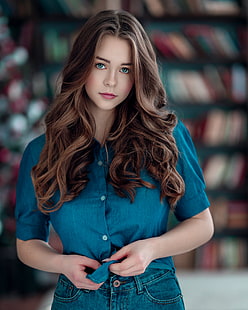 wanita, model, Rusia, melihat penampil, celana jeans, tampilan potret, Wallpaper HD HD wallpaper