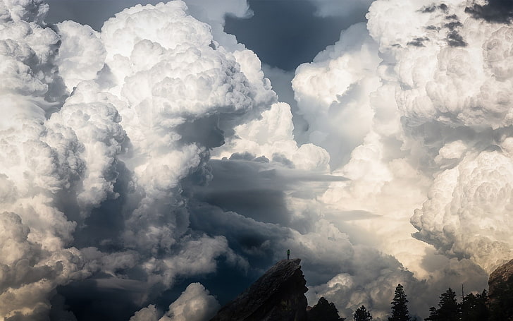 pemandangan, alam, awan, batu, puncak, pohon, lembah, langit, Colorado, tontonan, Wallpaper HD