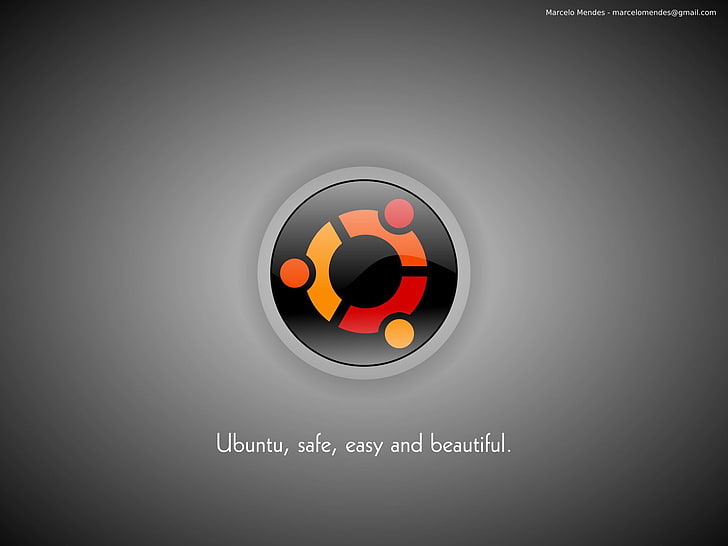 permainan menebak logo oranye dan merah, Ubuntu, Linux, Wallpaper HD