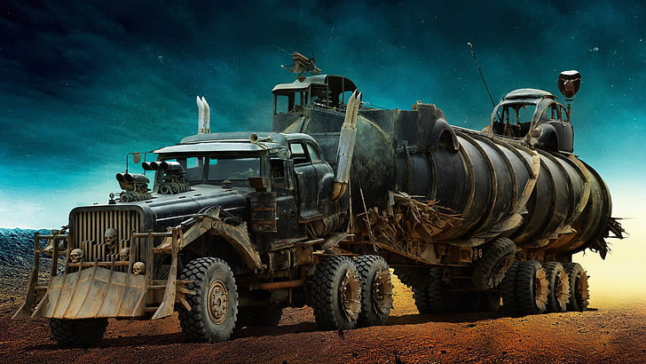 Mad Max, Mad Max: Fury Road, car, Truck, skull, movies, HD wallpaper