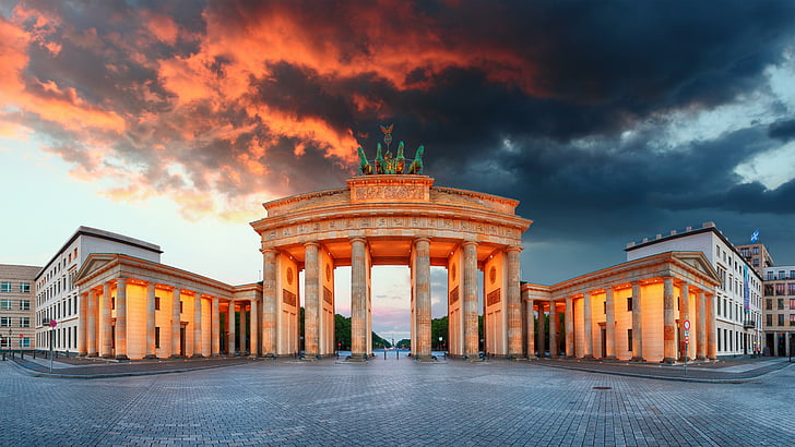 ブランデンブルク、曇り、パリザープラッツ、5 k、ドイツ、ベルリン、宮殿、5 k uhd、ヨーロッパ、不動産、ブランデンブルク門、建物、観光、ゲート、史跡、建築、雲、観光名所、ランドマーク、空、 HDデスクトップの壁紙