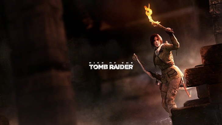 Aufstieg des Tomb Raiders, Lara Croft, Fackel, Aufstieg, Grab, Raider, Lara, Croft, Fackel, HD-Hintergrundbild