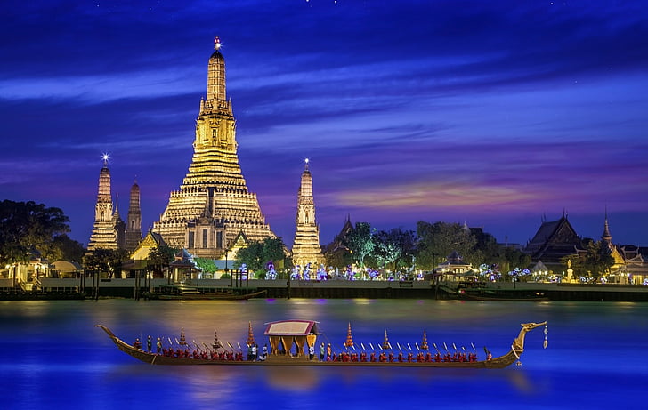 Świątynie, Świątynia Wat Arun, Bangkok, Tajlandia, Wat Arun, Tapety HD