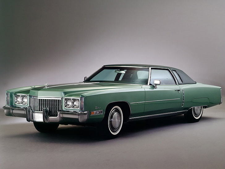 sedã verde Mercedes-Benz, veículo, Cadillac, carro, carro velho, década de 1960, fundo simples, Cadillac Fleetwood Eldorado, carros verdes, carros americanos, HD papel de parede