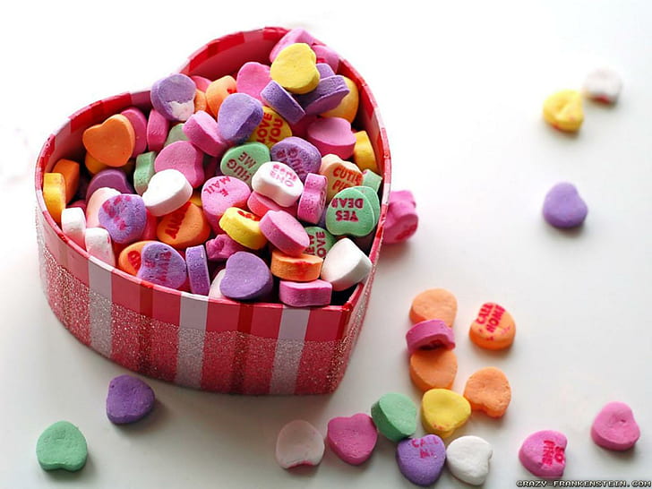 Amour cadeau coloré de coeurs, amour, coloré, coeurs, cadeau, cadeaux de la Saint-Valentin, Fond d'écran HD