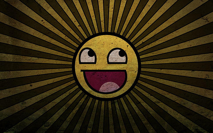 Emoji illustration, awesome face, artwork, smiley, HD wallpaper