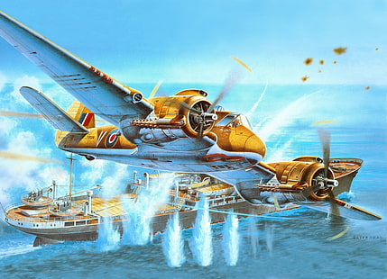 Bristol Beaufighter, Perang Dunia II, pesawat terbang, pesawat militer, pesawat udara, militer, Wallpaper HD HD wallpaper