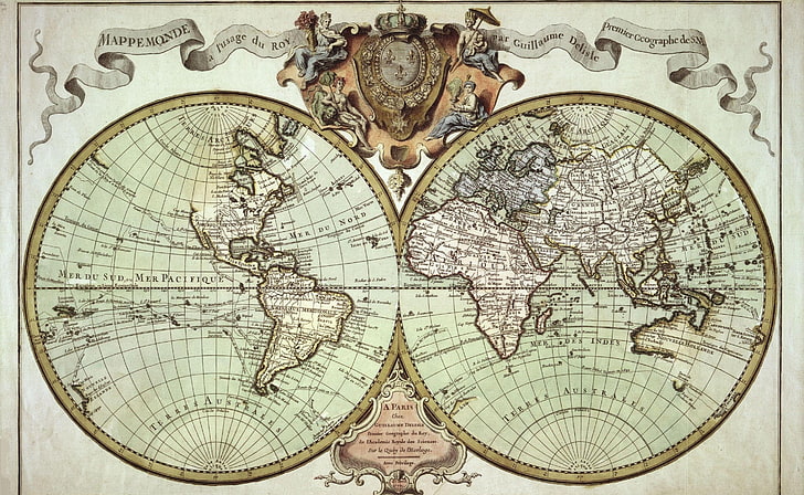 Alte Weltkarte, Mappe Monde Karte, Reisen, Karten, Global, HD-Hintergrundbild