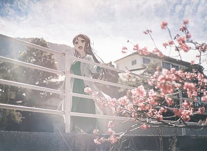 Aşk Canlı! Güneş, Sakurauchi Riko, kiraz çiçeği, HD masaüstü duvar kağıdı HD wallpaper
