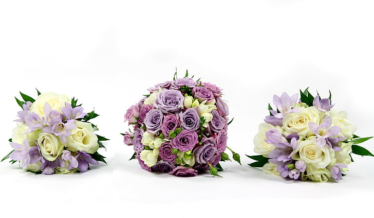 multicolored flowers, flower, flowers, roses, bouquet, rhinestones, beautiful, lilac, HD wallpaper