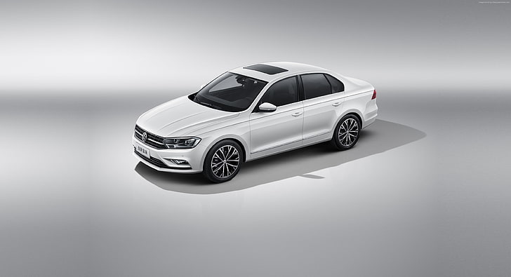 Volkswagen Bora, white, sedan, HD wallpaper