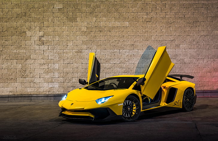 Lamborghini, Lamborghini Aventador, Car, Sport Car, Supercar, Vehicle, Yellow Car, HD wallpaper