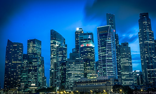 foto av höghus hög mättad fotografering, singapore, singapore, närbild, Singapore, skyline, blå timme, foto, höghus, mättad, fotografi, SOE, SG, stativ, byggnad, skyskrapa, byggnader, flod, centrum, natt fotografi, urban, Maybank Tower, landskap, stadsområde, HSBC, Fullerton Hotel, lång exponering, sek, blå timme, himmel, moln, närbild, app, asien, utomhus, arkitektur, natt, stadsbild, stadshorisont, urban scen, centrum, stad, affär, torn, kontorsbyggnad, byggnad exteriör, byggd struktur, berömd plats, HD tapet HD wallpaper