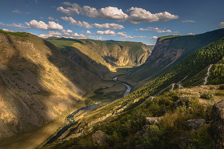 Altai Berge, Berge, Natur, Landschaft, Tal, HD-Hintergrundbild