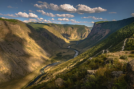 Montanhas Altai, montanhas, natureza, paisagem, vale, HD papel de parede HD wallpaper